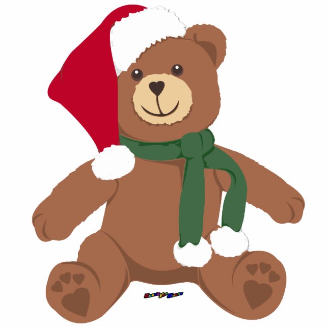 Christmas Teddy Bear Photo Sculpture Decoration (Front)