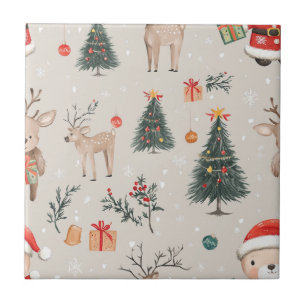 Christmas Teddy Bear Santa Pattern (1) Tile