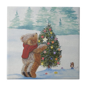Christmas Teddy Bear Tile