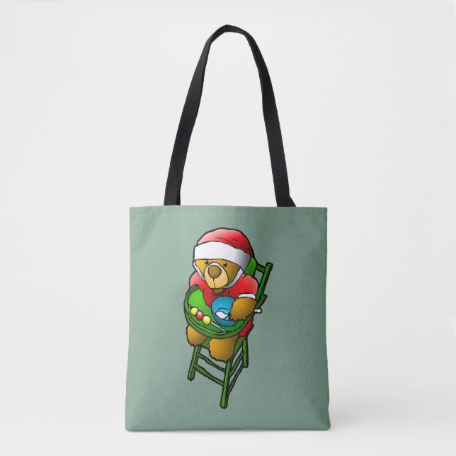 Christmas Teddy Bear Tote Bag (Front)