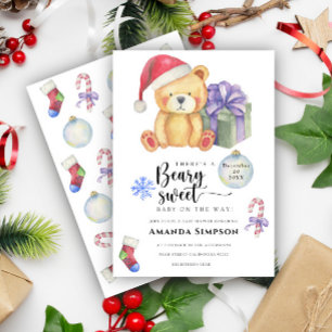 Christmas Teddy Bear Winter Baby shower Invitation