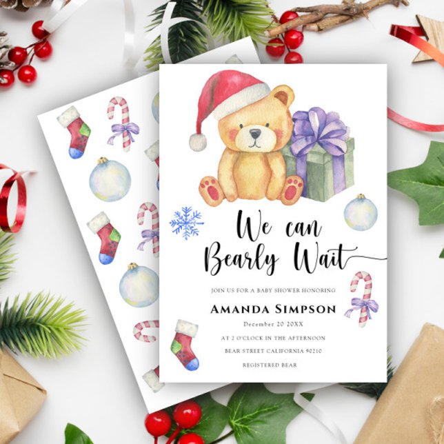 Christmas Teddy Bear Winter Baby shower Invitation (Creator Uploaded)
