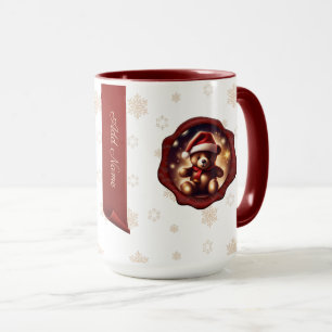 Christmas Teddy Stars Personalised Banner White Mug