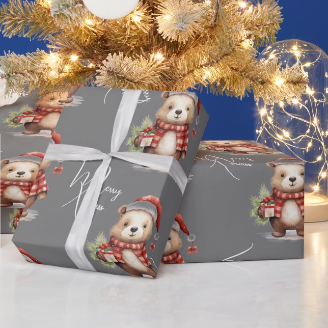 Christmas teddy wrapping paper (Holidays)