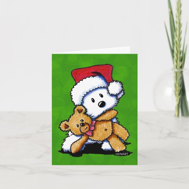 Christmas Teddybear Westie Cards (Front)
