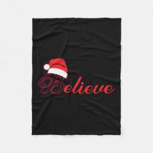 Christmas Tee - Believe In Santa Claus 1 Fleece Blanket
