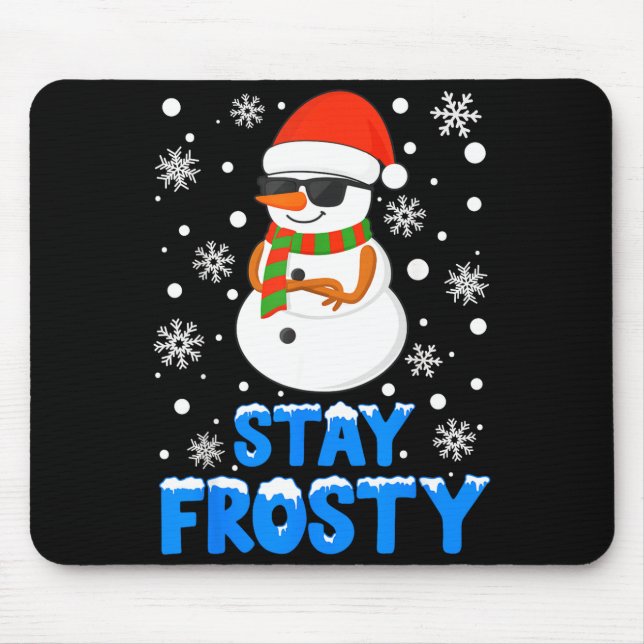 Christmas Tee Funny Frosty Xmas Cool Snowman Women Mouse Mat (Front)