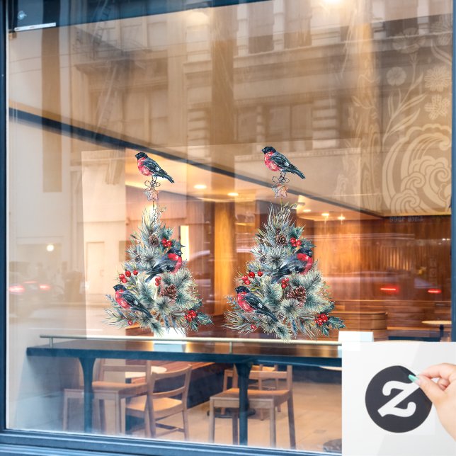 Christmas Tee with Red Robin Window Cling (Cafe Window)