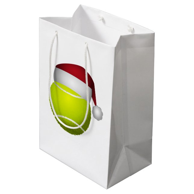 Christmas Tennis Ball Medium Gift Bag (Back Angled)