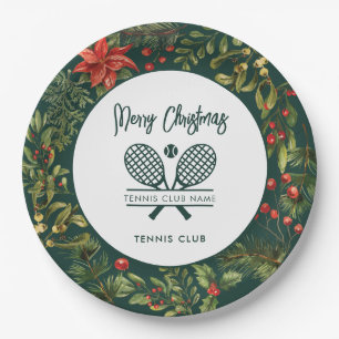 Christmas Tennis Club Name Botanical Holidays Paper Plate