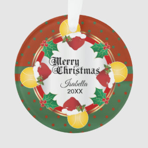 Christmas Tennis Design   DIY Name Ornament