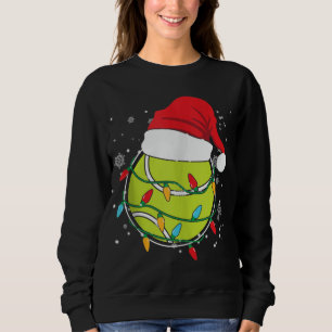 Christmas Tennis Funny Xmas Christmas Lights Santa Sweatshirt