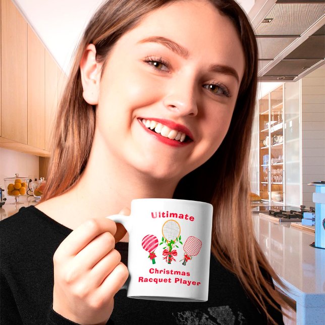 Christmas Tennis, Paddleball, Pickleball Player  Coffee Mug (Creator Uploaded)