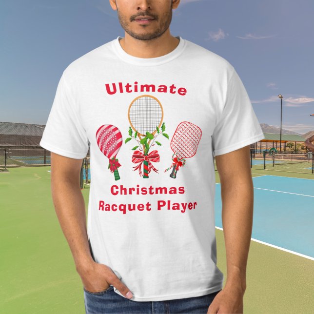 Christmas Tennis, Paddleball, Pickleball Player T-Shirt (Creator Uploaded)