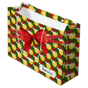 Christmas Tennis Pattern - Large Gift Bag