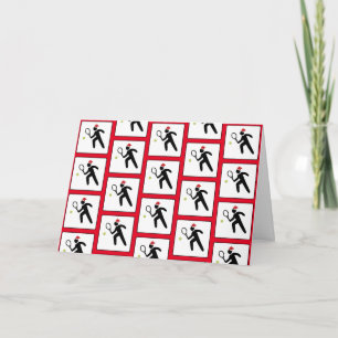Christmas Tennis Player Red Pattern Card