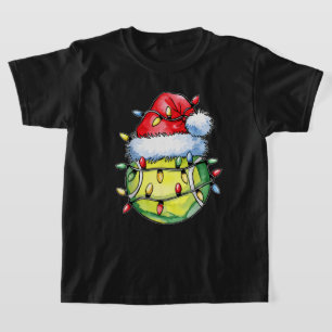 Christmas Tennis Player Santa Hat T-Shirt