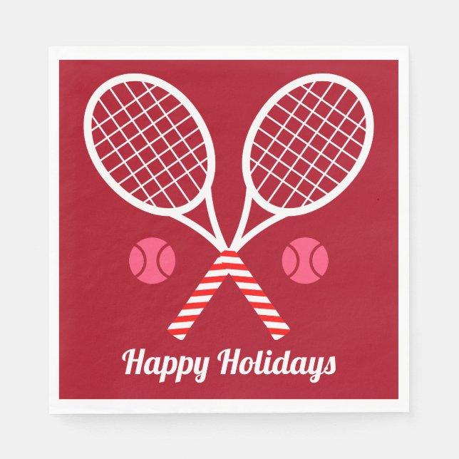 Christmas Tennis Rackets Napkin (Front)
