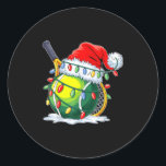 Christmas Tennis Santa Xmas Squad Tennis Lover Men Classic Round Sticker<br><div class="desc">Christmas Tennis Santa Xmas Squad Tennis Lover Men Boys Kids</div>