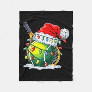 Christmas Tennis Santa Xmas Squad Tennis Lover Men Fleece Blanket