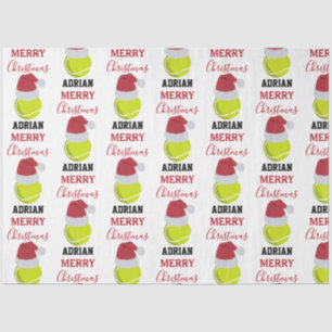Christmas Tennis Sports Ball Custom Name Tissue Paper