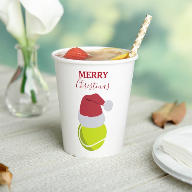 Christmas Tennis Sports Ball Holiday Paper Cups (Insitu)