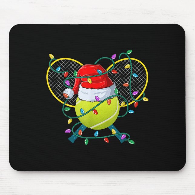 Christmas Tennis Xmas Santa Srts Hat Mens Womens K Mouse Mat (Front)