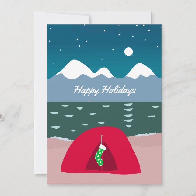 Christmas Tent Camper Holiday Card (Front)