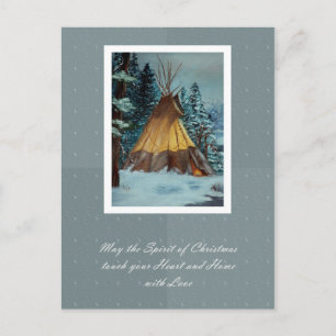 Christmas Tepee Postcard / Christmas Tipi Postcard