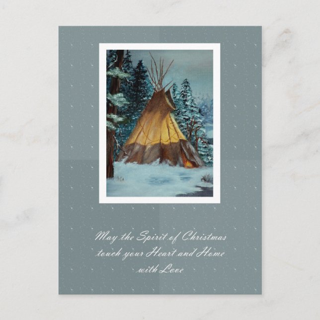 Christmas Tepee Postcard / Christmas Tipi Postcard (Front)