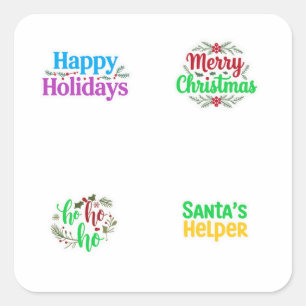 Christmas Text Font 4 Pack Stickers
