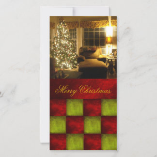 Christmas textured block Photocard Holiday Card