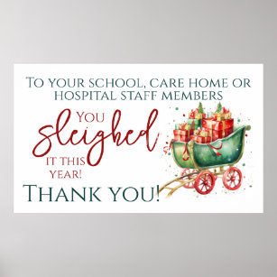 Christmas Thank You Appreciation Hospital School Poster