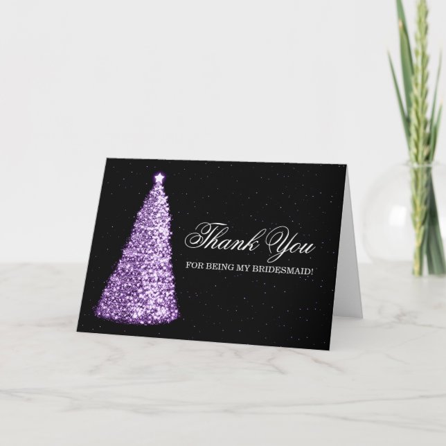 Christmas Thank You Bridesmaid Purple (Front)