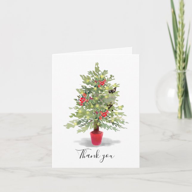 Christmas Thank You Card from the Cat (Front)