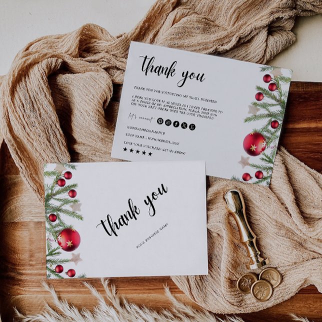 Christmas Thank You Card Small Business (Christmas Thank You Card Small Business)