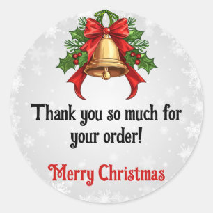 Christmas Thank You Customer Classic Round Sticker