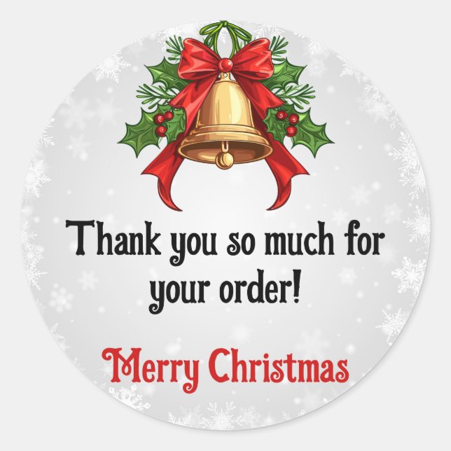 Christmas Thank You Customer  Classic Round Sticker (Front)