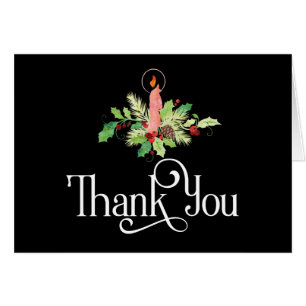 Christmas Thank You Design with Candle Centerpiece