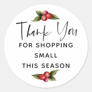 Christmas Thank You For Shopping Small Business Classic Round Sticker