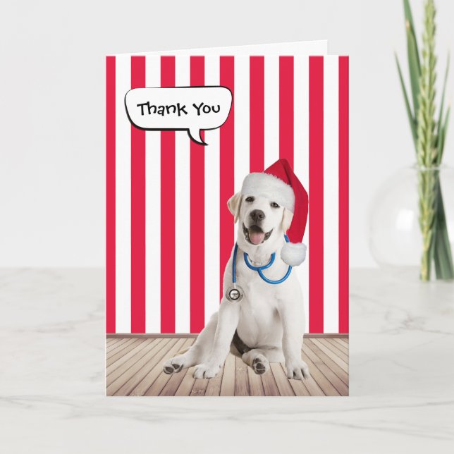 Christmas Thank You for Veterinarian   Card (Front)