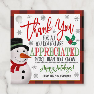 Christmas Thank You Gift Tag