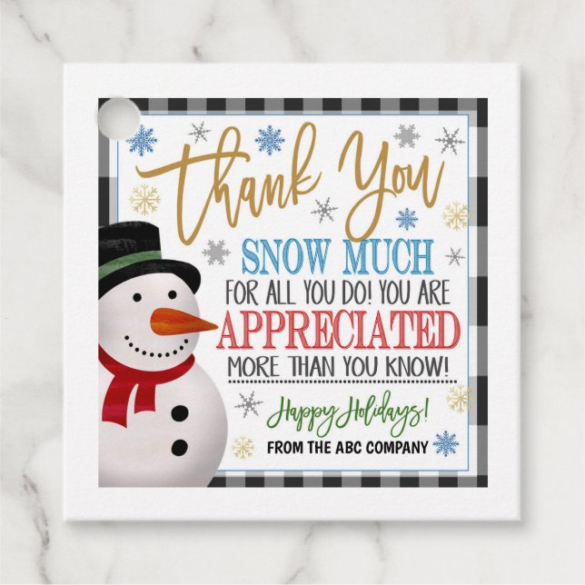 Christmas Thank You Gift Tag (Front)