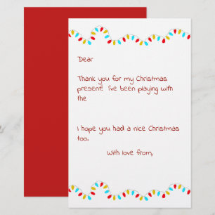 Christmas Thank You Letter From Kids Stationery