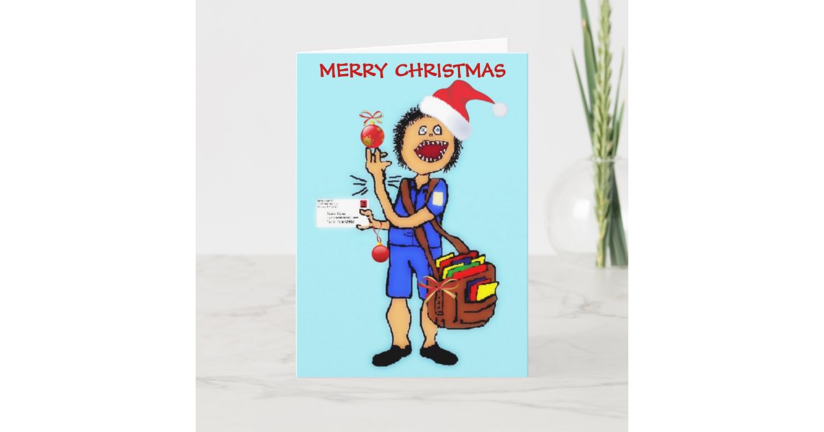 Christmas Thank You Mailman Holiday Card Zazzle.co.uk