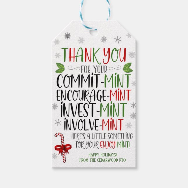 Christmas Thank You Mint Tags (Front)