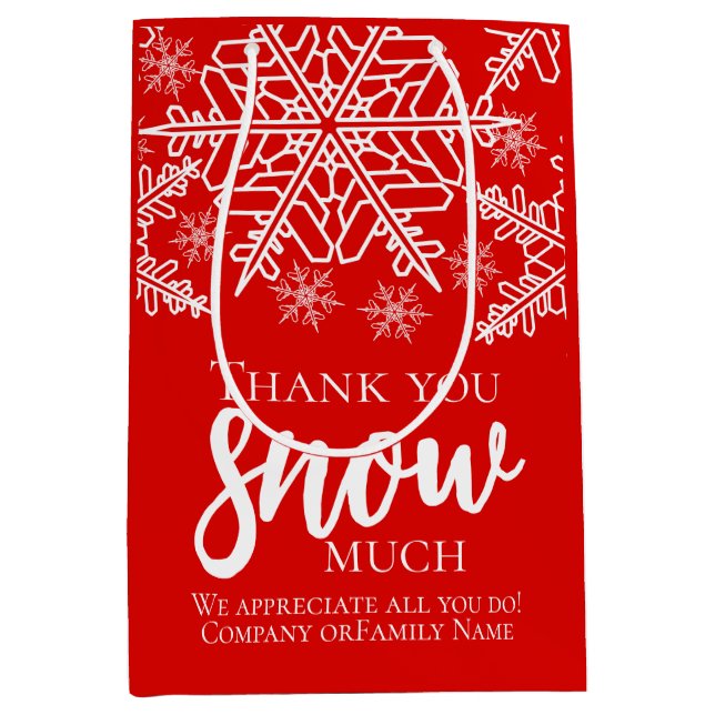 Christmas Thank You Snow Much Medium Gift Bag (Front)