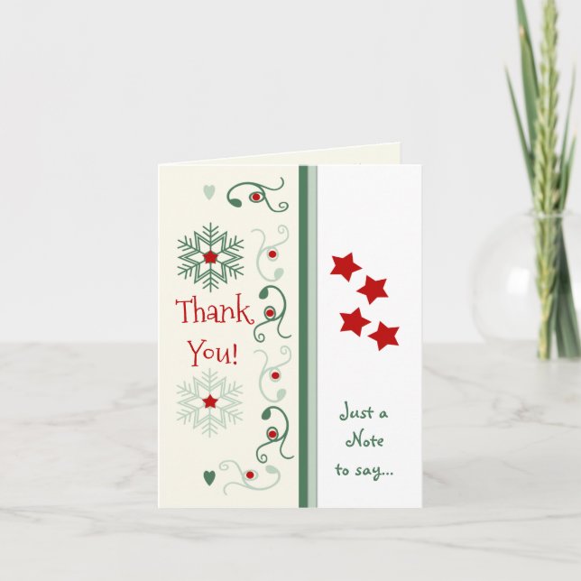 Christmas Thank you snowflakes Holiday Card (Front)