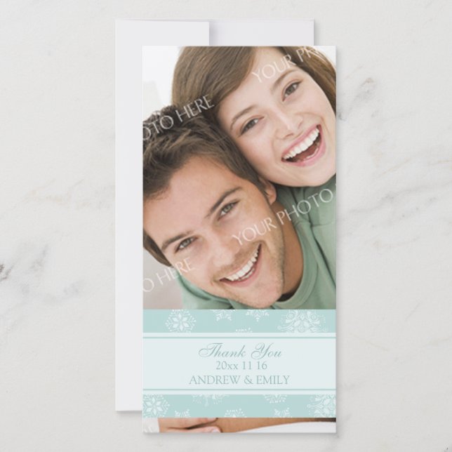 Christmas Thank You Wedding Photo Cards (Front)