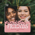 Christmas The Best of Friends Photo Ceramic Ornament<br><div class="desc">Elegant friendship christmas ornament featuring a photo of you and your bestie,  a cute pink heart design,  the saying "the best of friends",  and your names.</div>